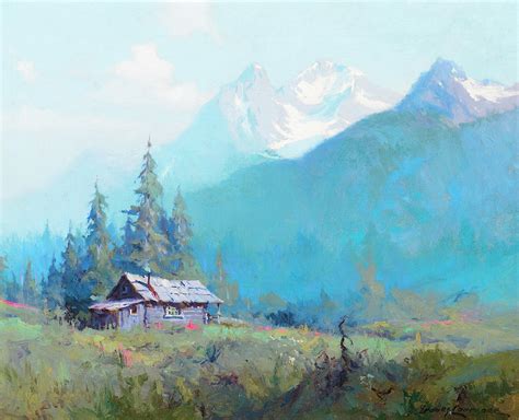 Mountain Cabin Alaska Painting By Sydney Mortimer Laurence Pixels