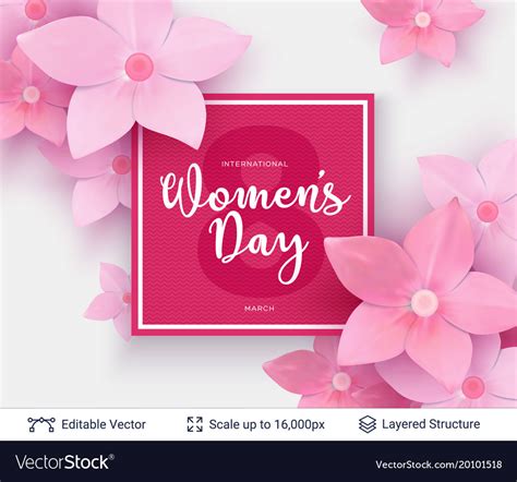 Greeting Card For International Women Day Vector Image