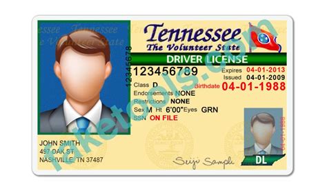 Tennessee Drivers License Template Tennessee Driver License Psd