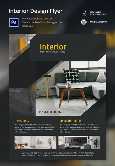 Interior Design Flyer Template 25 Free Psd Ai Vector Eps Format