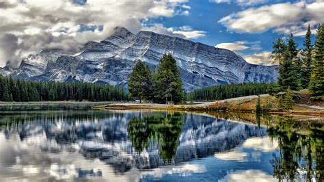 Reflection Of Alberta Banff National Park Canada Mount