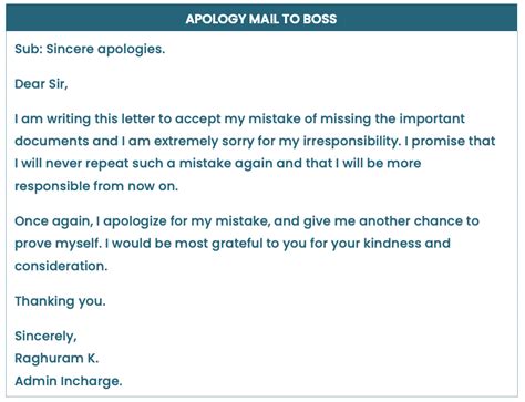 Professional Apology Emails To Boss For Mistake Apology For