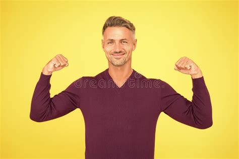 Confidence Is Best Outfit Confident Man Yellow Background Handsome