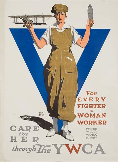For Every Fighter A Woman Worker Original WWI YWCA Poster David