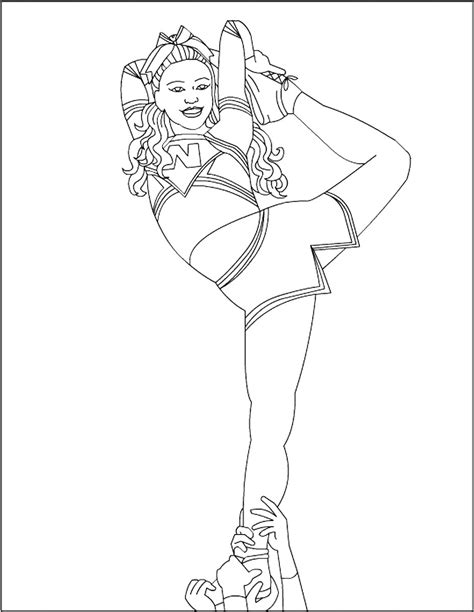 Cheerleading Coloring Pages Birthday Printable