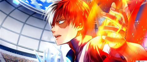 My Hero Academia The Flame Hero Shoto Todoroki Hd Wallpaper Download