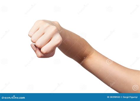 Female Hand With A Clenched Fist Isolated Stock Image Image Of Person