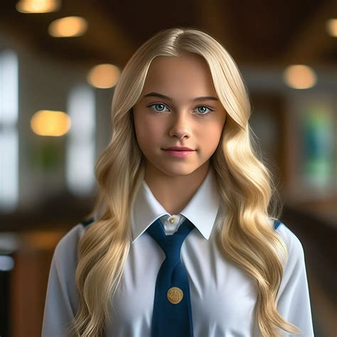 Красивая девушка школьница блондинка — создано в Шедевруме