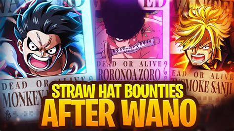 All Straw Hat Bounties After Wano Huge One Piece Theory Youtube