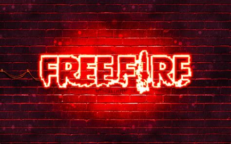 Download Wallpapers Garena Free Fire Red Logo 4k Red Brickwall Free