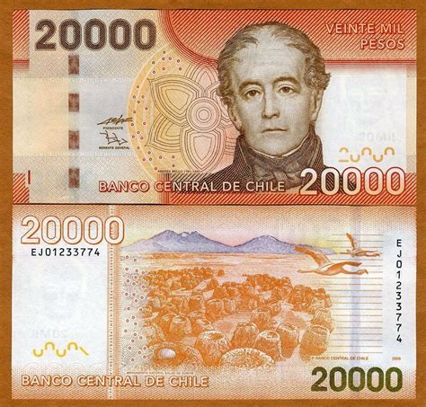 Chile 20000 20000 Pesos 2009 P New Unc Ebay