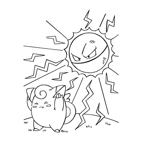 Electrode And Clefairy Coloring Pages For Kids