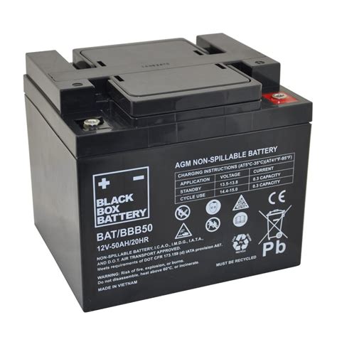12v 50ah Black Box Sealed Lead Acid Mobility Scooter Battery Lead