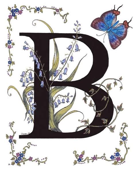 B For Bluebells And A Blue Hairstreak Butterfly By Stanza Widen