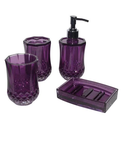 Universal Enterprises Acrylic Purple Bath Accessories Set Of 4 Buy