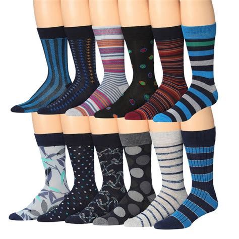 James Fiallo Mens 12 Pairs Funny Funky Crazy Novelty Colorful Patterned Dress Socks M201 12
