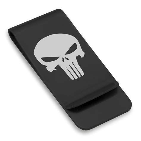 Stainless Steel Punisher Classic Slim Money Clip Credit Card Holder
