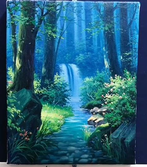 Beautiful Forest River And Path😍 Video Landscape Art Painting