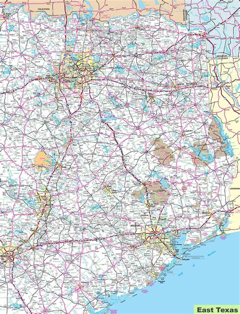 Printable Texas Map With Cities And Towns East Texas