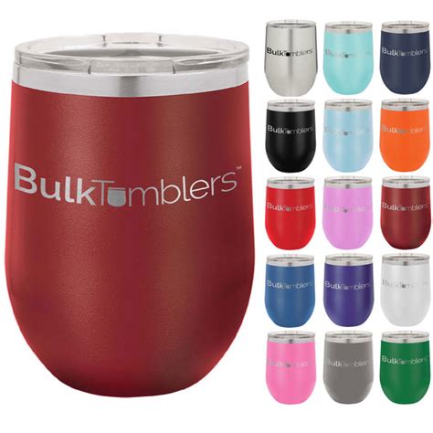 12 Oz Logo Or Personalized Insulated Stainless Steel Wine Tumbler Lid Bulk Tumblers