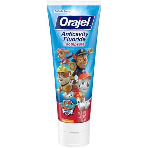 Orajel Paw Patrol Anticavity Fluoride Toothpaste Bubble Berry Flavor