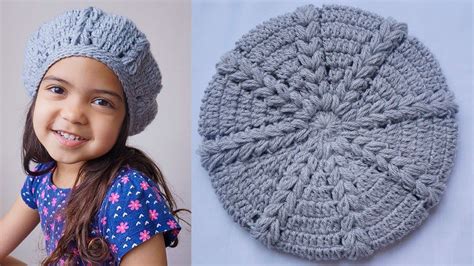 🌈como Tejer Gorro Boina A A Crochet Paso A Paso Para Bebes Niñas Y