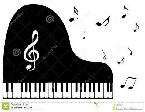 A Piano And Music Notes Stock Illustration Illustration