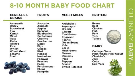 The amount of food your puppy needs depends on how much he'll weigh at maturity. 8 to 10 month baby food chart | Baby. | Pinterest