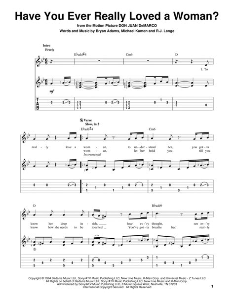 have you ever really loved a woman by bryan adams electric guitar digital sheet music
