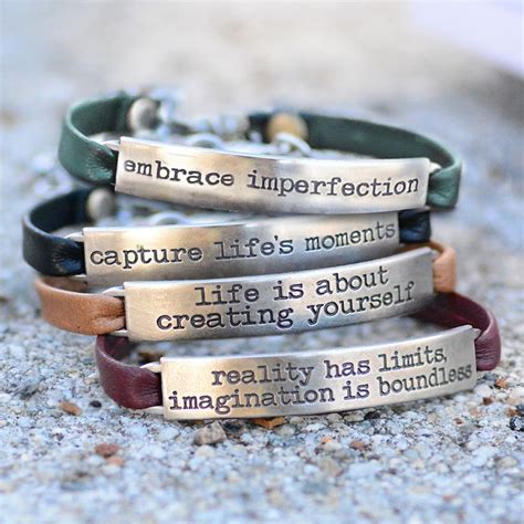 Inspirational Bracelet Leather Bracelet Inspirational Etsy