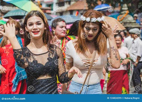third genders celebrate gaijatra festival in kathmandu nepal editorial image image of binary