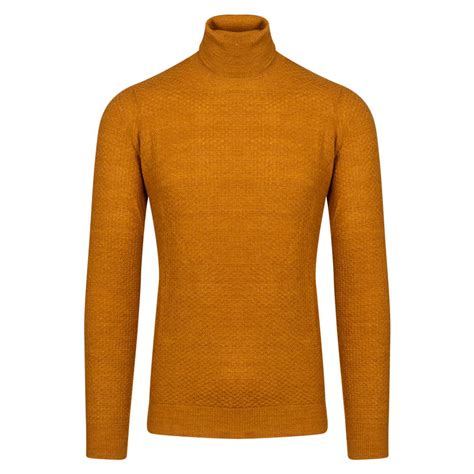 Prince Oliver Camel Turtleneck Blouse Modern Fit Prince Oliver