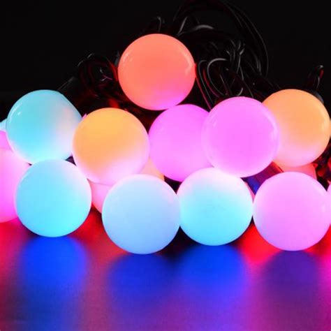 Qedertek Christmas Lights 20 Led 18ft Rgb Globe String Lights 7 Color