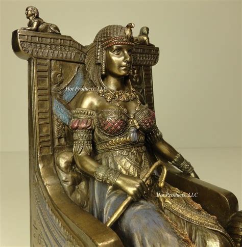 egyptian queen cleopatra on throne statue sculpture cold cast bronze egypt ebay