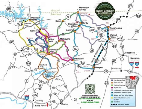 Scenic Drive And Motorcycle Route Map Ozark Gateway
