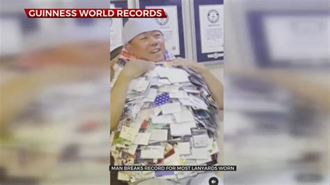Man Breaks Guinness World Record For Wearing The Most Lanyards Around