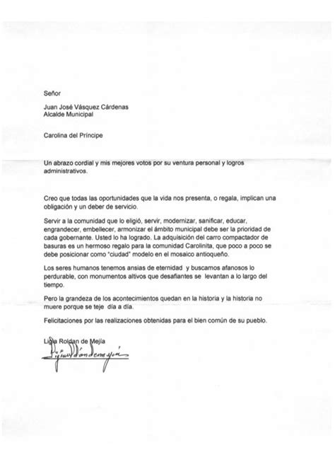 Modelo Carta De Agradecimiento