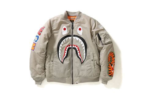 Men‘ A Bathing Ape Bape Shark Jaw Ma1 Army Jacket Flight Bomber Camo