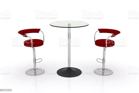 High Glass Top Table W Chairs Stock Photo Download Image