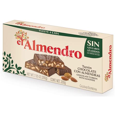 El Almendro Turr N De Chocolate Con Almendras Sin Az Car Calidad