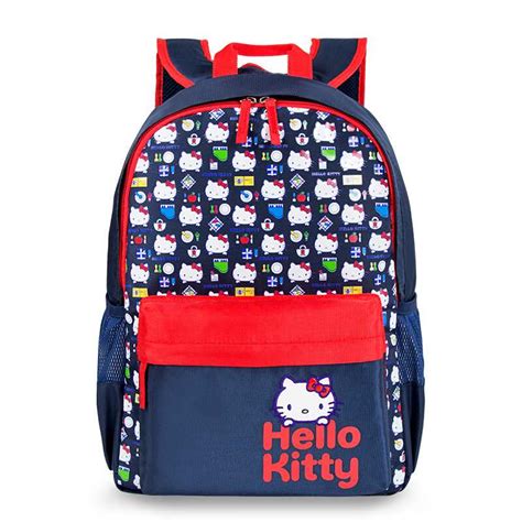 Cartoon Hello Kitty Bag Blue Primary Elementary School Backpacks Kids