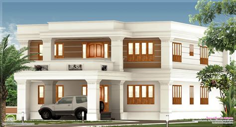 2800 Sqfeet Flat Roof Villa Exterior House Design Plans