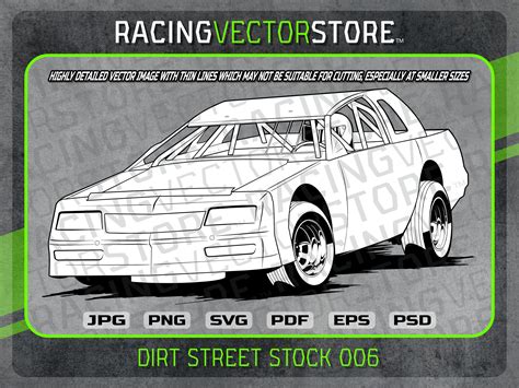 Dirt Track Street Stock Race Car Highly Detailed Vector Image - Etsy
