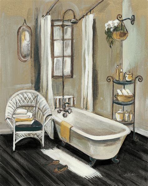 French Bath Ii Black Painting By Silvia Vassileva Fine Art America