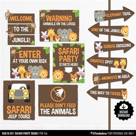 Free Printable Safari Signs Printable Templates