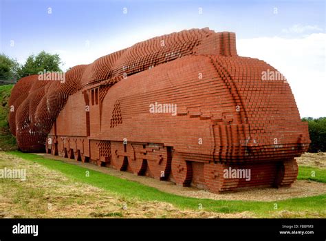 Brick Train By David Mach Darlington County Durham Stock Photo Alamy