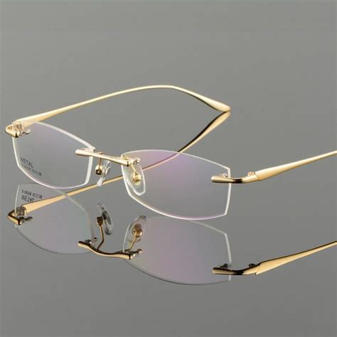 vazrobe gold gray frame glasses men s eyeglasses frames rimless eyeglass for prescription we can