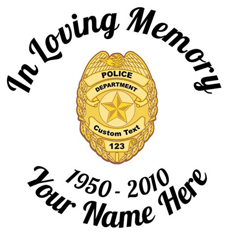 In Loving Memory Police Badge Sticker