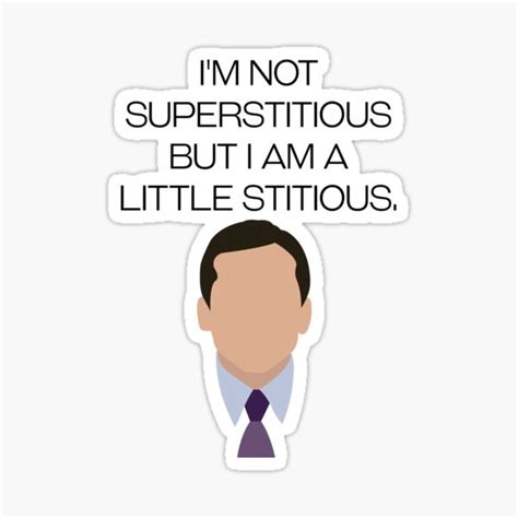 Michael Scott Superstitious The Office Us Sticker For Sale By