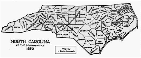 North Carolina County Formation 1850 North Carolina Counties North